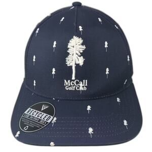 Levelwear 5 Panel Hat Blue White McCall Golf Club Pine Tree Pattern OS Snapback
